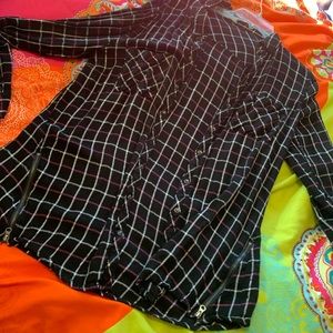 Plaid button up with zipper sides